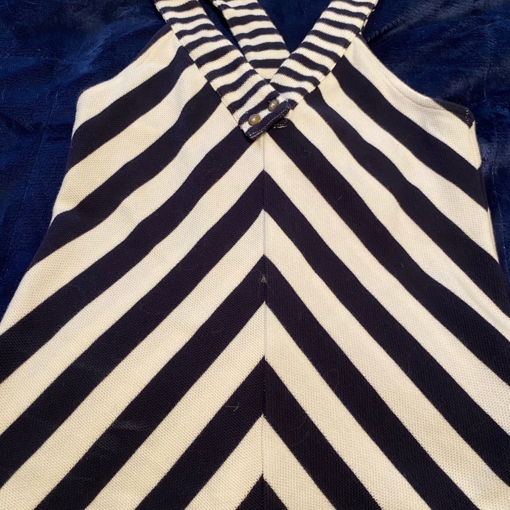Ladies tank top, navy and white
